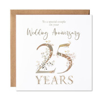 Maise & Rose 25th Wedding Anniversary Card | 25 Years Wedding Anniversary Greeting Card | Congratulations Twenty Five Year Marriage