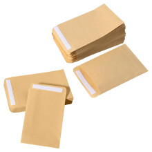 HXMJIED 130 Pcs Brown Envelopes - Mini Money & Seed Packets, Adhesive, Kraft Paper, Cash Gift Envelopes
