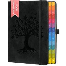 ZXHQ Password Book with Colorful Alphabetical Tabs, 8.4" x 5.8" Hardcover Password Keeper Organizer for Managing Internet Website Addresses and