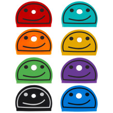 Uniclife 24 PCS Smile Face Key Cap Covers in 8 Assorted Colors for House Key Label Tags