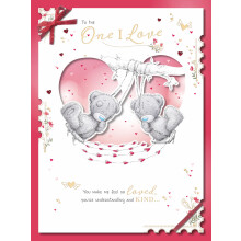 Me To You Tatty Teddy Luxury Boxed Handmade Valentine's Day Card To the One I Love, Bears On A Swing 12 x 9 - Official Collection