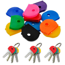 Fabulouz 10 Pcs Key Covers Caps, Keycaps for House Keys, Colour Coded Key Identifiers and Tags for Home, Office, Garage or Car