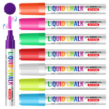 Brencco Chalk Pens for Blackboards, 6 mm Liquid Chalk Pens, Window Markers for Whiteboard, Blackboard, Windows, Glass, Slate, Ceramic, Freezer Bag