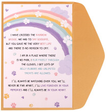 Dog Condolence Card with Envelope, 8x5.3 Inch Dog Sympathy Card Pet Loss Card Rainbow Bridge Dog Bereavement Card Pet Memorial Card Dog Memorial