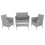 Gartenmöbelset aus grauem Rattan - 2 Stühle, Sofa, Tisch 4