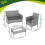 Gartenmöbelset aus grauem Rattan - 2 Stühle, Sofa, Tisch 7