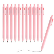 Pink Pens Black Ink, 0.5mm Pastel Gel Ink Rollerball Pens, Cute Biro, Pink Stationery for Girls