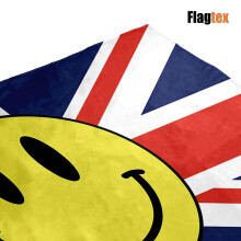 Flagtex Union Jack Smiley Face Flag 5ft x 3ft Large Flag 150cm x 90cm | Premium Woven Polyester with Brass Eyelets | Indoor Outdoo