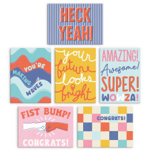 S&O Fun Congratulations Cards with Envelopes - Pack of 24 Colorful Encouragement Notes with covers - Appreciation, Recognition Cards for Coworkers