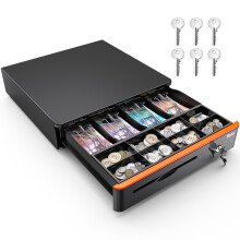 Tera 16" Auto Open Cash Drawer: 4 Bill 8 Coin 6 Keys Cash Register 405R