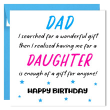 Printperfect funny birthday card for dad, for him, funny humour card, cheeky happy birthday dad cards, funny bday card from daughter (Blue Envelope)