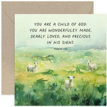 Religious Card Baptism Bible Quote Greeting Card - Christian First Communion - Confirmation - Dedication