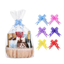 woric 12 Pcs Large Cellophane Bags for Hampers, 24"X30" Hamper Wrapping Cellophane Clear Gift Bags with Pull Bows for Basket Gift Wrap Birthday