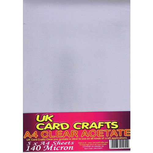 A4 Acetate - 5 Sheets per Pack, 140 Micron - UKCC0001