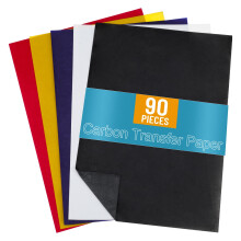 Invalidism 90 Sheets Multicolor Carbon Transfer Paper, A4 Carbon Paper for Tracing Paper for Sewing Patterns Carbon Copy Paper for Wood, Paper