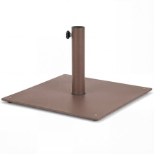 Sonnenschirmständer für den Außenbereich, 50 cm quadratischer Metallständer, braun