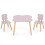 Kindertisch-Set in Blumenform, Rosa, Holz, 1 Tisch + 2 Stühle 1