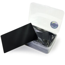 Ebamaz 100PCS Thin Aluminum Alloy Metal Business Cards 3.4 X2.13X0.008 inch for Laser Engrave (Black, Blank)