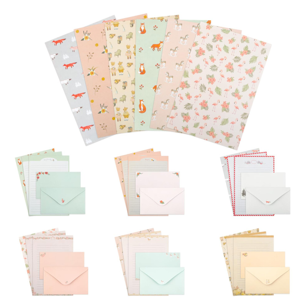 Photos - Accessory 54PCS Writing Paper and Envelopes Sets, 6 Different Pattern Letter Writing Paper and Envelopes, Lovely 36 Paper and 18 Stati