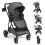 Faltbarer 3-in-1-Kinderwagen mit wendbarem Sitz, Grau 1