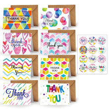Yoolly 8 Pack Thank You Cards, Thank You Greeting Cards Multipack with Envelopes and Stickers, for Teachers, Graduation, Wedding, Family, Birthday