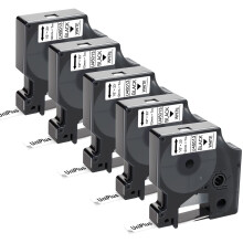 UniPlus 5X Compatible 12mm Label Tape Replacement for D1 45013 S0720530 Labeling Tape - Black on White
