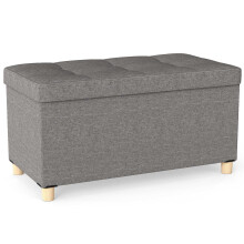 Aufbewahrungsbank mit Tablett, Leinen, 76 cm, 78 l Fassungsvermögen, Grau