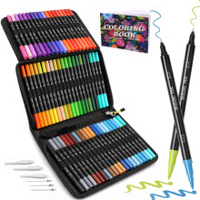 Laconile 72 Dual Tip Brush Pens Art Markers for Artists,Fineliners Felt Pens Colouring Pens for Adult Colouring Books Calligraphy Drawing Sketching