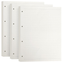 FYY A4 Refill Pad, 3 Packs 100GSM Thick Refill Paper,135 Sheets (270 Pages) Refillable Paper 4-Hole Punched for 4-Ring Binder