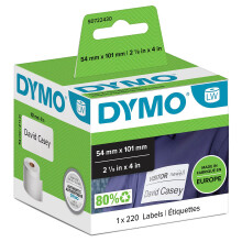 DYMO Authentic LabelWriter Large Shipping Labels/Name Badges | 54 mm x 101 mm | Self-Adhesive | Roll of 220 Easy-Peel Labels