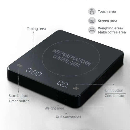 Timemore Black Mirror Basic + High Precision Electronic Scales Espresso Coffee Scale Smart Scales Automatic Timing Kitchen Scale 2