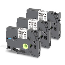 PUTY Tze-231 Compatible with Brother Label Printer Tape 12mm 0.47 Laminated Black on White Compatible with Brother Label Tape Compatible with Brother