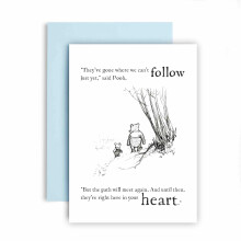 Huxters Sympathy Card – Pooh and Piglet Loss and Remembrance – Path Will Meet Again – Sorry for Your Loss, Thinking of You, Condolences (Path)