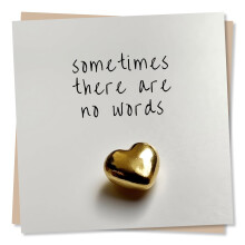 Sympathy Greeting Card – Gold Heart Design – Blank Inside (135 x 135 mm) – Made in UK – with Envelope