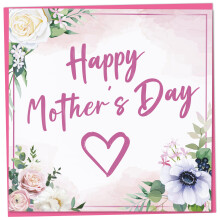 Elegant Mother's Day Card, Flower Design with Complementary Envelope, Card for Mum, Delightful Gift for Mom from Son or Daughter