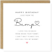Beau Willows Happy Birthday From The Bump To The Mummy To Be - Pregnant Mum Mother Her From Bump Daughter Son Baby Newborn Love Heart Greetings Card