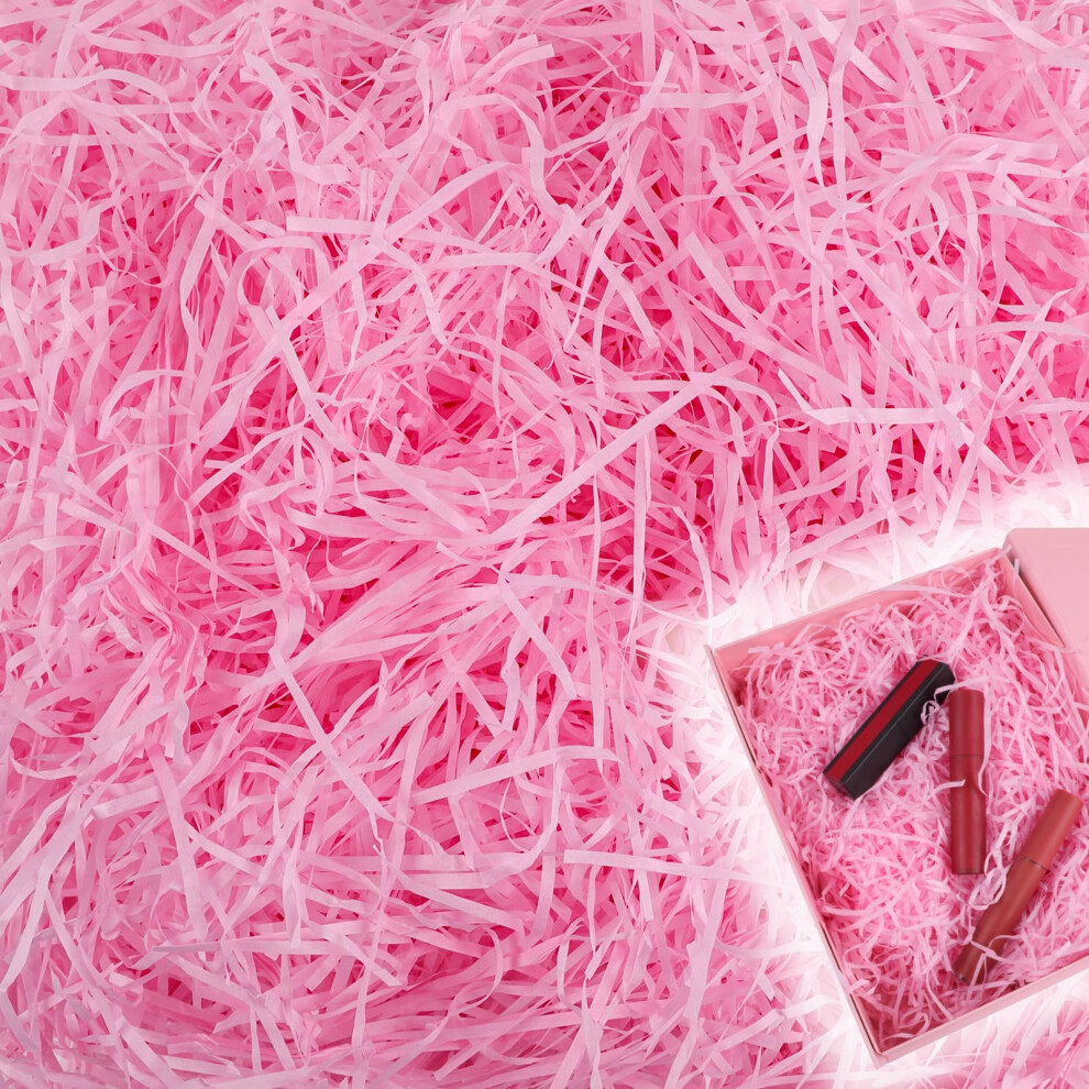 Vaktop Pink200g Shredded Tissue Paper, 200G Pink Easter Grass, Raffia Paper Shreds For Gift Boxes, Hampers Fillers, Basket Decorations 5051227193933
