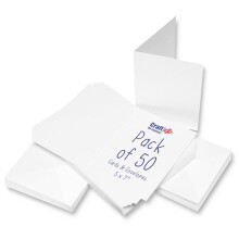 Craft UK 50 Cards and Envelopes, White, 5 x 7-Inch
