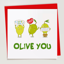 Happy Anniversary card for Him or Her | Gift for Husband or Wife, Girlfriend, Boyfriend | Valentine's Day Card, Olive you Card