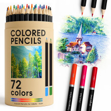 ZENO 72 Vibrant Colored Pencils for Adult Coloring Books | Coloring Pencils for Adults with Oil-Based Cores | Professional Art Supplies