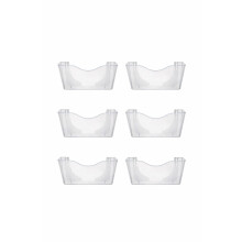 Deflecto 6-Pack, A4 Wall Mounted Magazine File Holder - Perfect for Folders, Files, Mails & Brochure - Crystal Acrylic Document Organiser