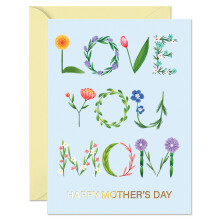 S&O Mother’s Day Card–Premium 5x7” Gold Foil Greeting Card–Elegant Mother’s Day Card with Thick 300gsm Cardstock