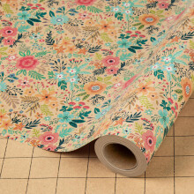 Wikadlik Flower Kraft Wrapping Paper, Colorful Floral Blooms Gift Wrap Paper for Wedding, Bridal Shower, Mother’s Day, Birthday All Occasion