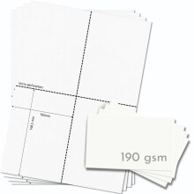 OfficeGear A6 Thick Postcards 4-up [65 Sheets 260 Pack] 105x148mm Perforated Printable 190gsm Flash Cards for Study Revision Index Refills Flyer Menu