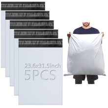 XRXYMQ 5 Pcs Large Postage Bags 23.62"31.50" (60x80 cm) Large Parcel Bags Grey Mailing Bag Waterproof Shipping Bag Tear-Proof Self-Seal Vinted