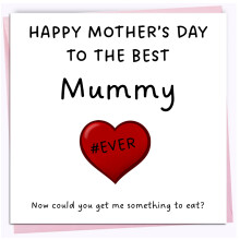 Printperfect - Mother's Day Card – BEST MUMMY EVER! – Mothers Day Cards For Mummy - From Son or Daughter - From Child For Mum Mom Mummy