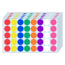 1000 Pieces - 25mm Coloured Dot Stickers, Sticky Dots Labels - 8 Assorted Colours