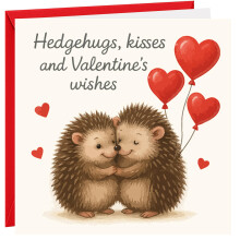 Valentines Day Card Romantic Valentine's Day Card For Him Boyfriend Husband For Her Wife Girlfriend Hedgehog Cute Cards