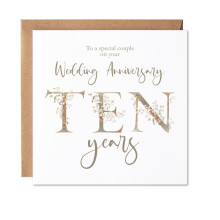 Maise & Rose Ten Years Wedding Anniversary Card | 10 Yr Wedding Anniversary Card | Tenth Year Anniversary Celebration | Special Couple | P31