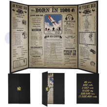 Thboxes Born In 1986 UK Birthday Poster, 40th Birthday Gifts for Men Women Vintage Foldable Born In 1986 Newspaper